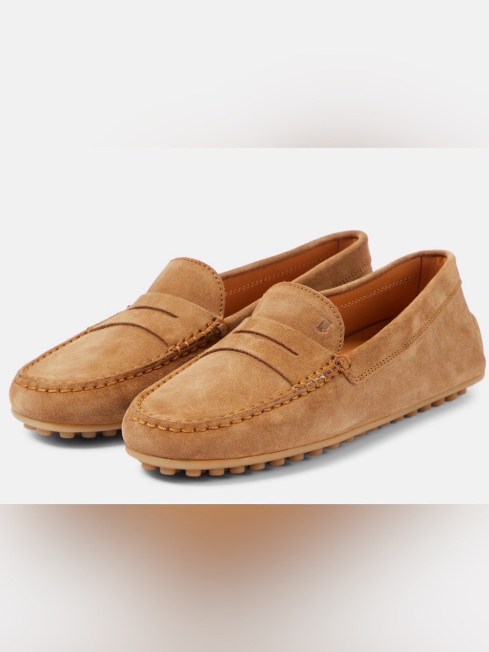 Tod’s Suede Gommino Driving Loafers Camel Cognac US 9/EU 39